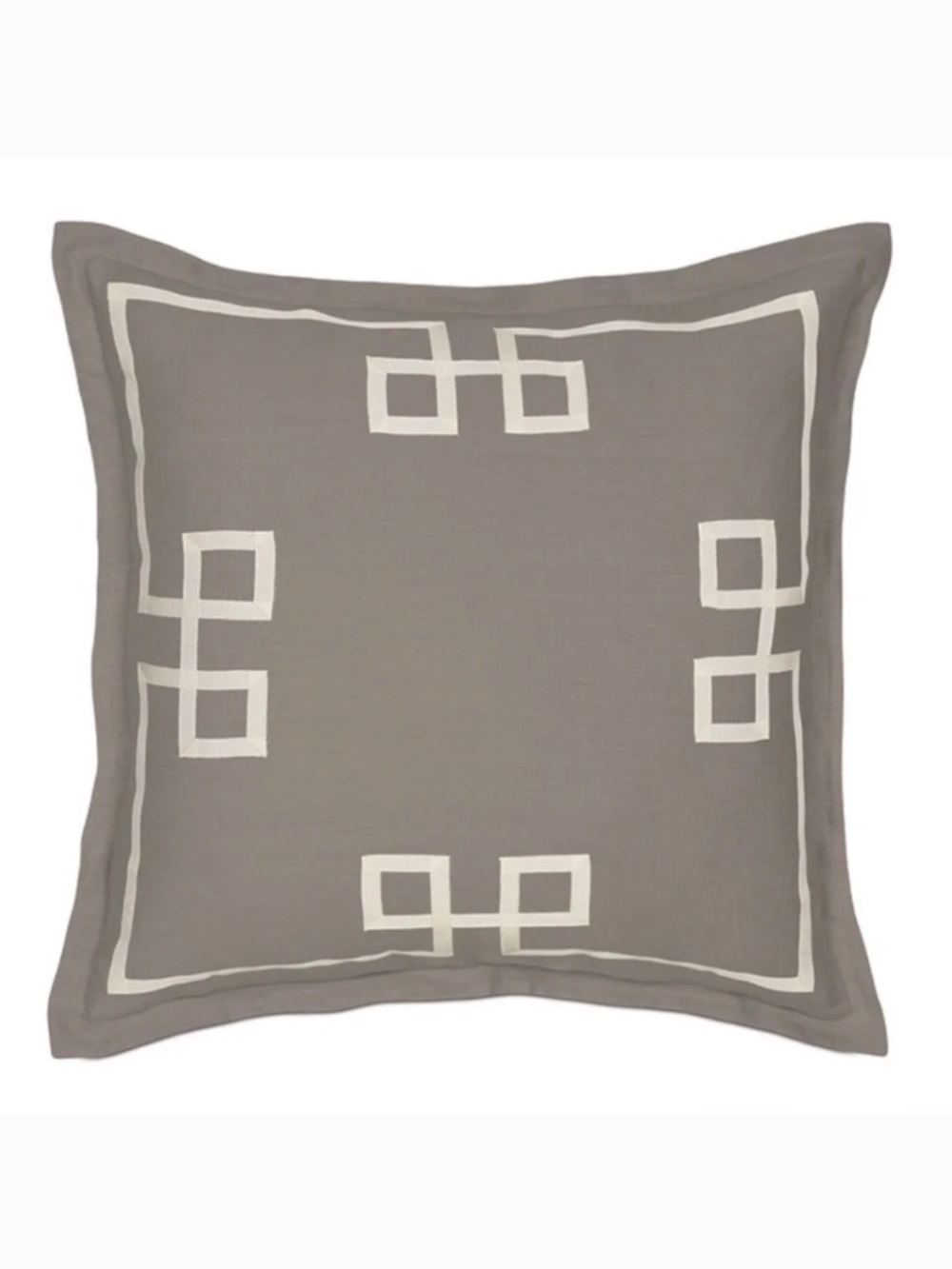 Eastern Accents Resort Linen fretwork euro sham 27" square Greek Key chinoiserie